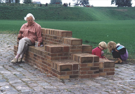 brick bench